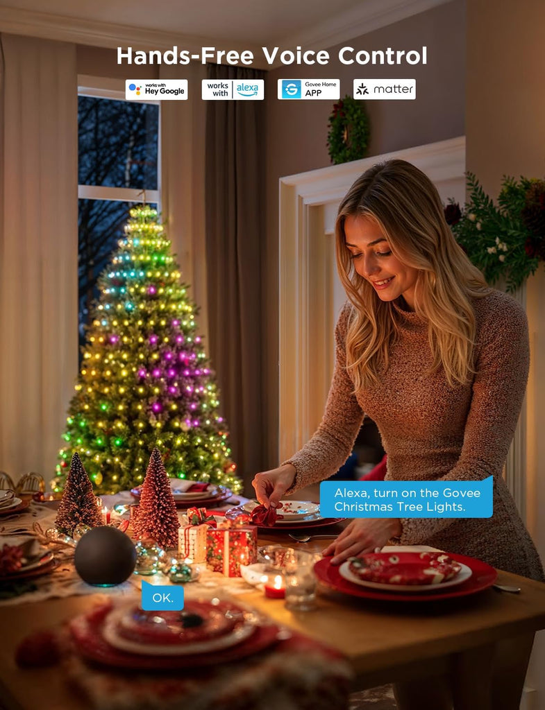 Christmas Tree Lights, 6.6ft × 24 String Lights for Holiday Decor