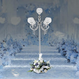 Silver Candelabra,49'' Tall Candelabra Floor Candle Holders,5 Arm Candelabra Candle Holder Centerpiece Decorations