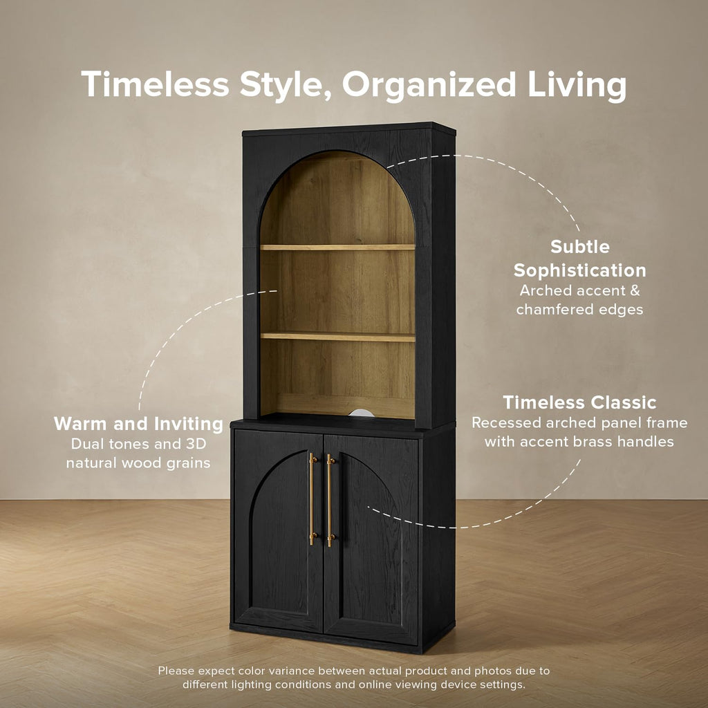 Blake Storage Cabinet, Buffet, Display Case (White Oak, Arched)