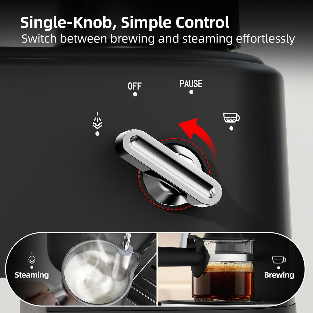 3.5Bar Espreeso Machine 4-Cup Compact Coffee Maker 800W Black