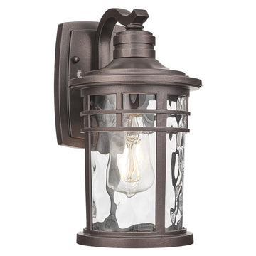 Outdoor Wall Light Fixture, Outside Porch Lights Wall Mounted Water Ripple Glass Exterior Waterproof Lantern Modern