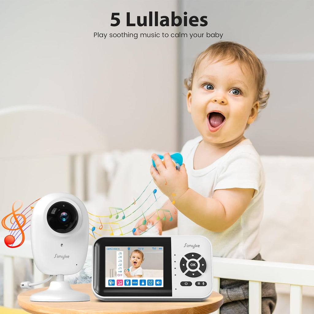 Smart Video Baby Monitor,2.8" Display & 1080p Camera,WiFi/No WiFi Modes,Cry Detection, Way Audio