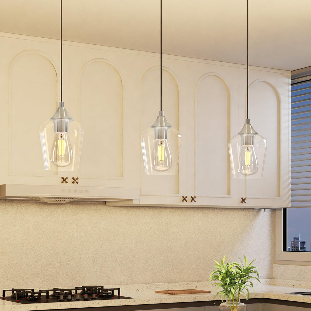 Nickel Pendant Light Island, Set of 3