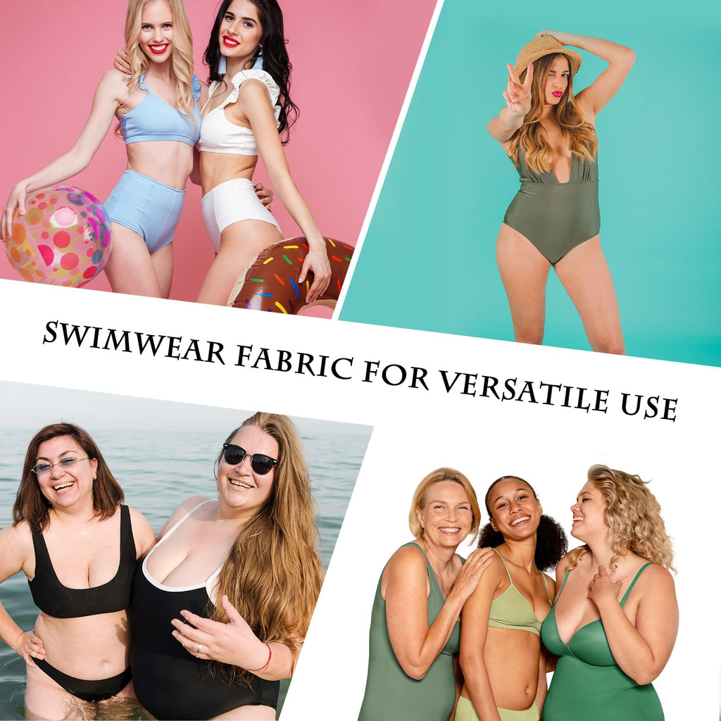 Nylon Spandex Fabric - 80% Nylon 20% Spandex, 58" Wide 4-Way Stretch | Soft Quick-Dry Material for Swimwear