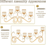 Large Elegant 5 Arms Crystal Bowl Tealight Candle Holder/Candelabra Crystal Votive, 5-arms Candlestick Holder for