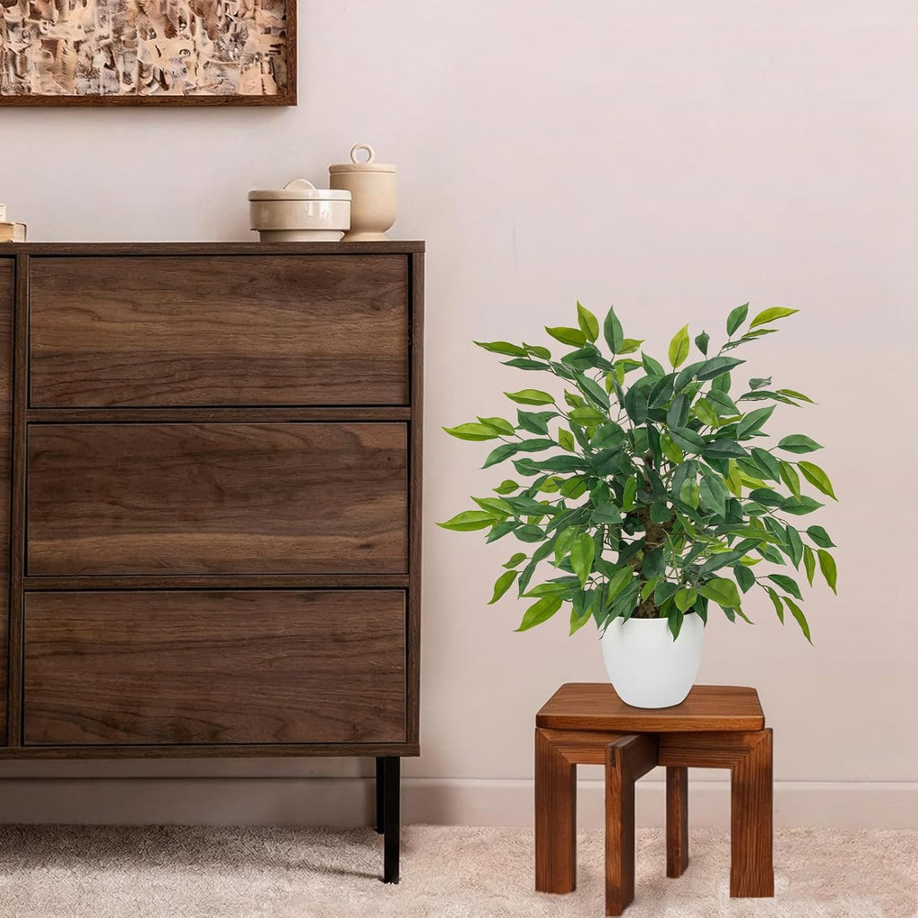 Artificial Potted Plants Indoor,Faux Plants Ficus Trees with White Pots