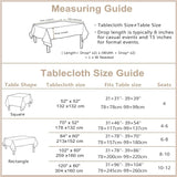 Natural Tablecloth, Rectangle Tablecloth with Decorative Cutouts, Stain Resistant & Wrinkle Free Tab