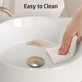 KES Round Vessel Sink, Bowl Sinks for Bathrooms 16 Inch Sink Bowl Above Counter Small Circular White Ceramic Vessel