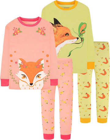 Girls 4 Pieces Cotton Pajamas Months