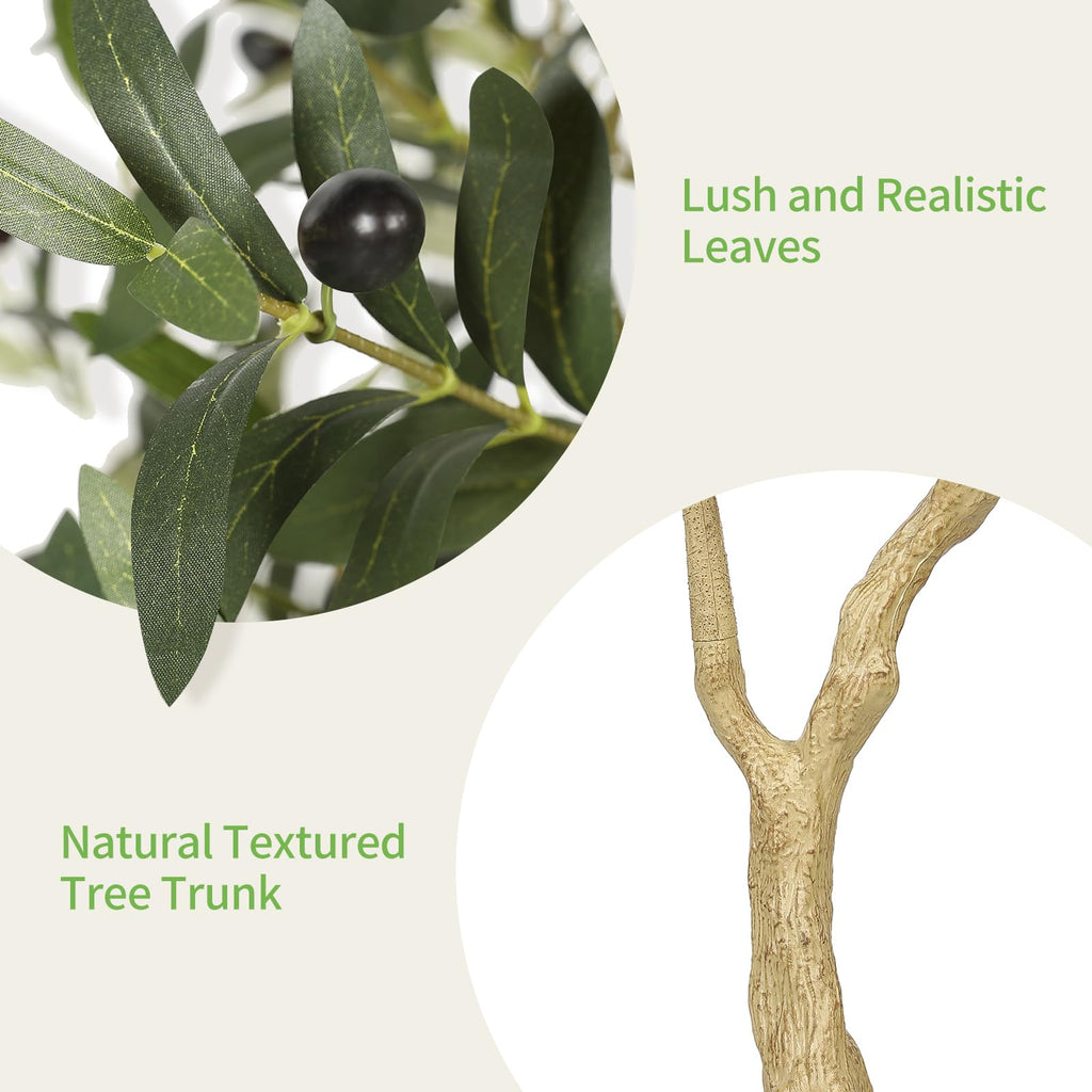 5ft Olive Trees Artificial Indoor with White Tall Exquisite Planter