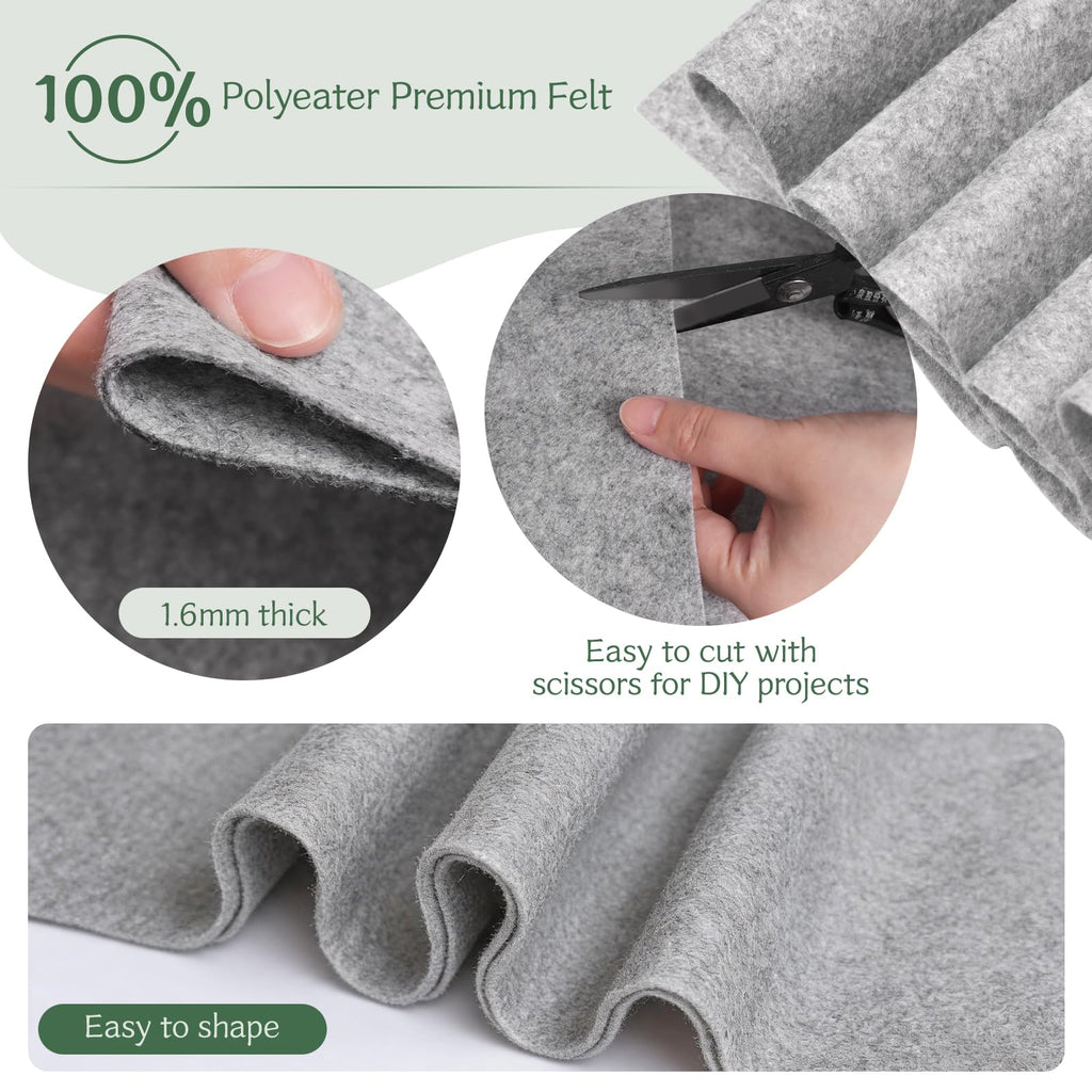 36" Wide Soft Felt Fabric by the Yard, 1.6mm Thick Durable & Flexible Craft Felt for Sewing, DIY Arts, Crafts and