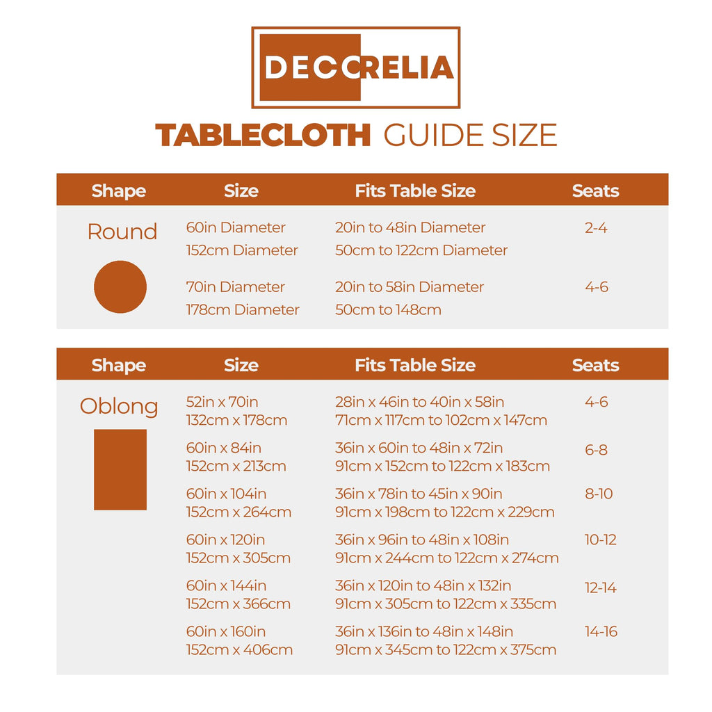 Fall Round Tablecloth 60 Inch for Indoor/Outdoor, Burnt Orange