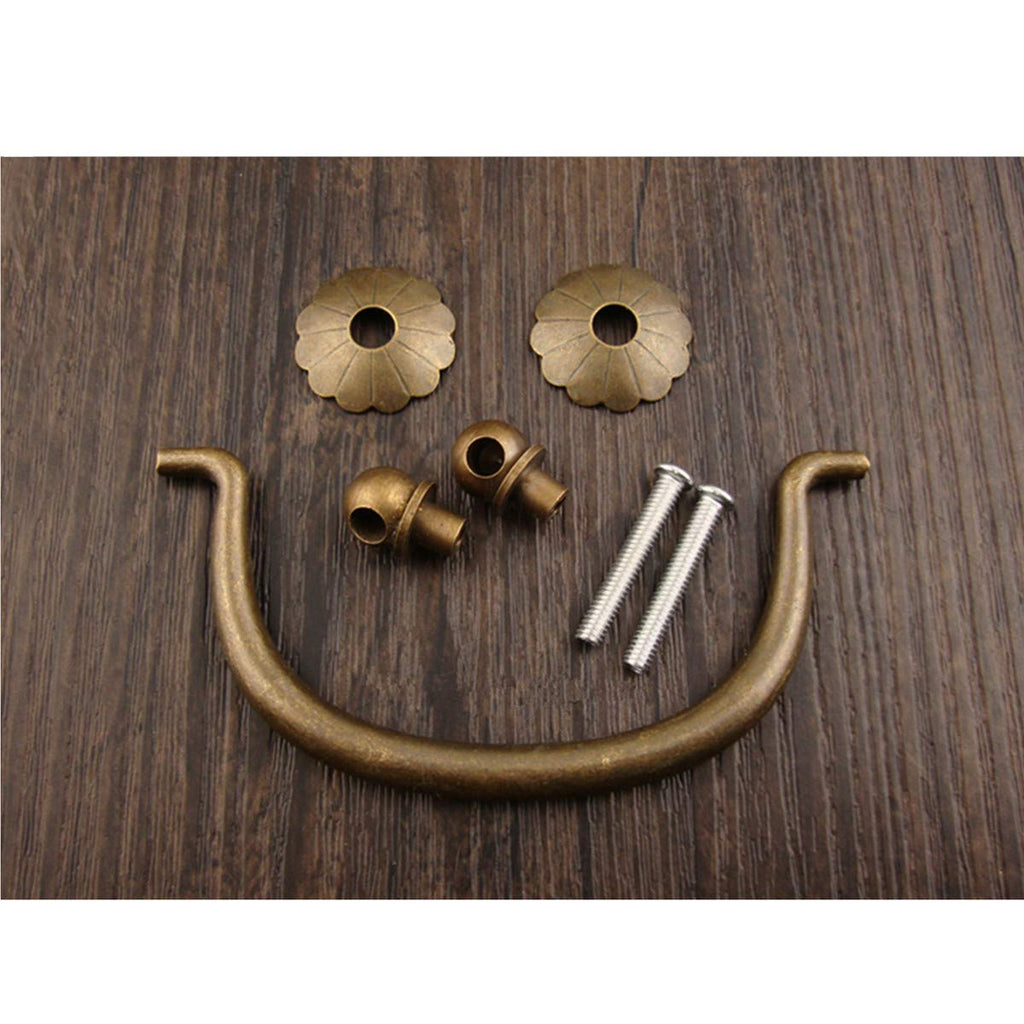 10 Pack Traditional Bail Cabinet Hardware Handle Pull Antique Brass Drawer Pull, 3-11/20 Inch Hole Centers (90mm)