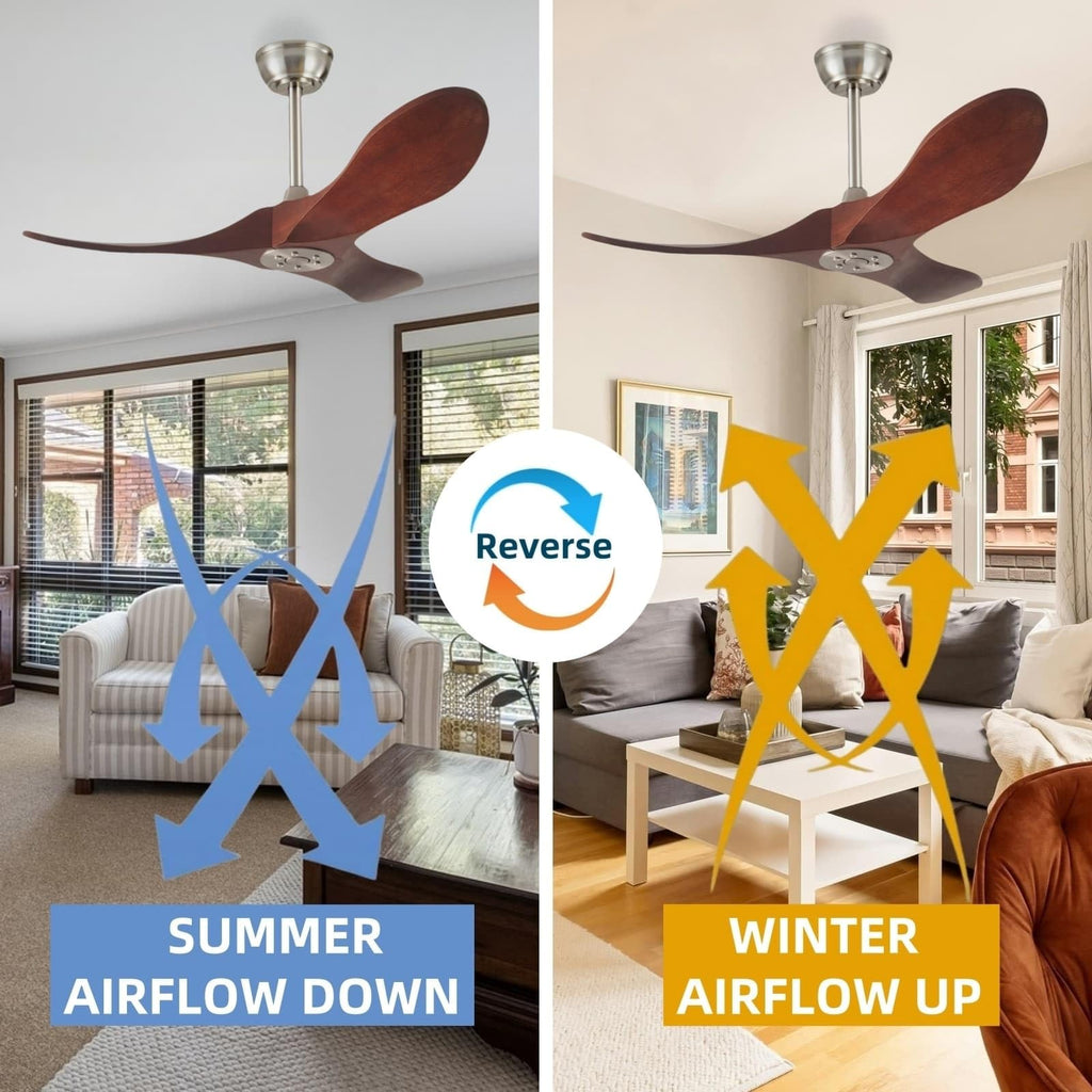 36 Inch Ceiling Fan Without Light With Remote Control, Small Ceiling Fan No Light, 3 Solid Wood Blade Propeller Outdoor