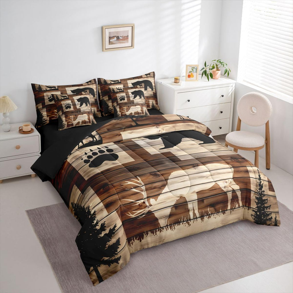 Rustic Farmhouse Patchwork Comforter Set with Sheets