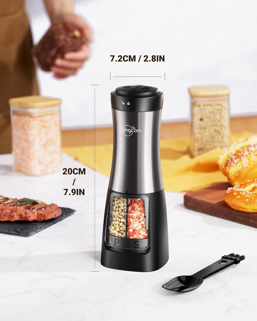 2-in-1 Automatic Electric Salt and Pepper Grinder with LED Light