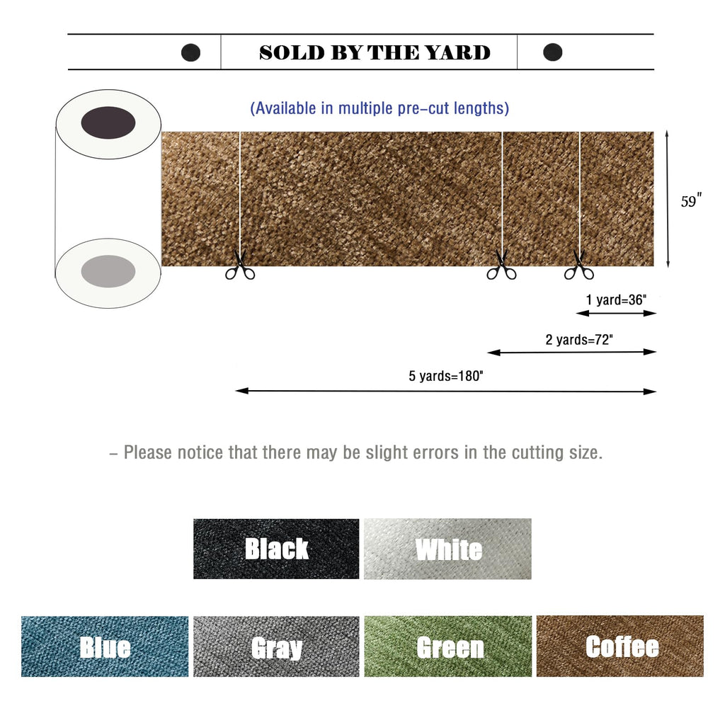 Chenille Fabric by the Yard 59" W Upholstery Material DIY(1 Yard)