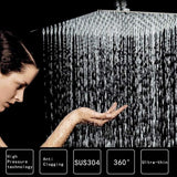 High Pressure Rain Shower Head, 304 Stainless Steel Large Rainfall Showerhead for Bathroom, Easy to Install