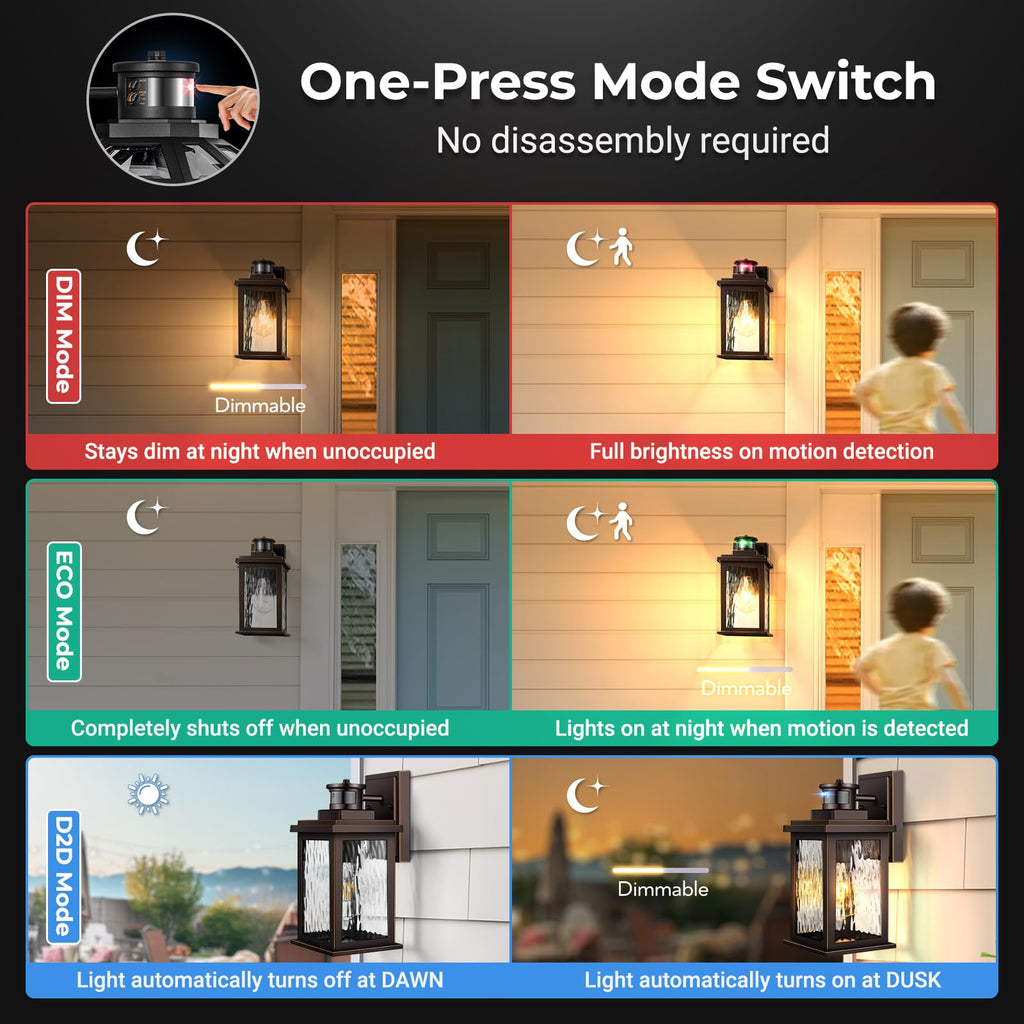 Motion Sensor Outside Light, Aluminum Porch Lights Outdoor