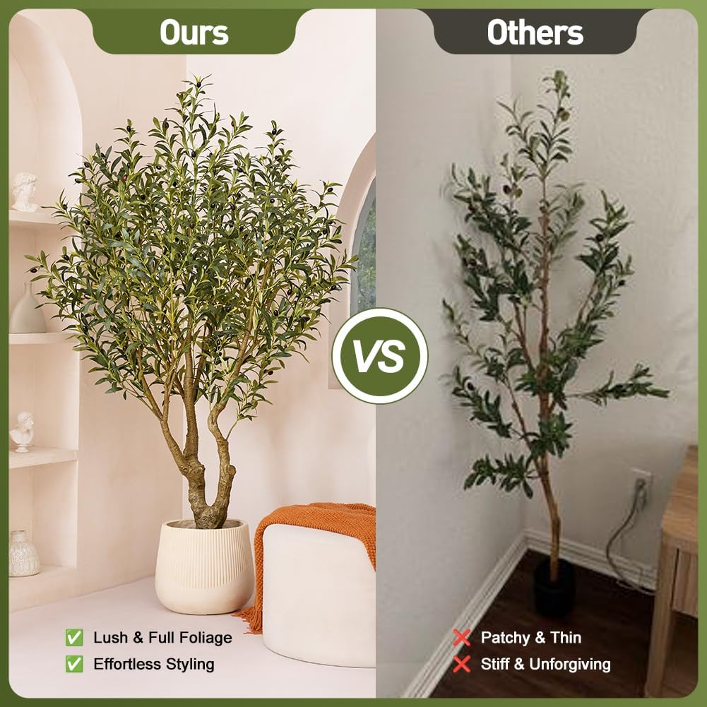 6ft Olive Tree Artificial Indoor,Tall Faux Olive Tree