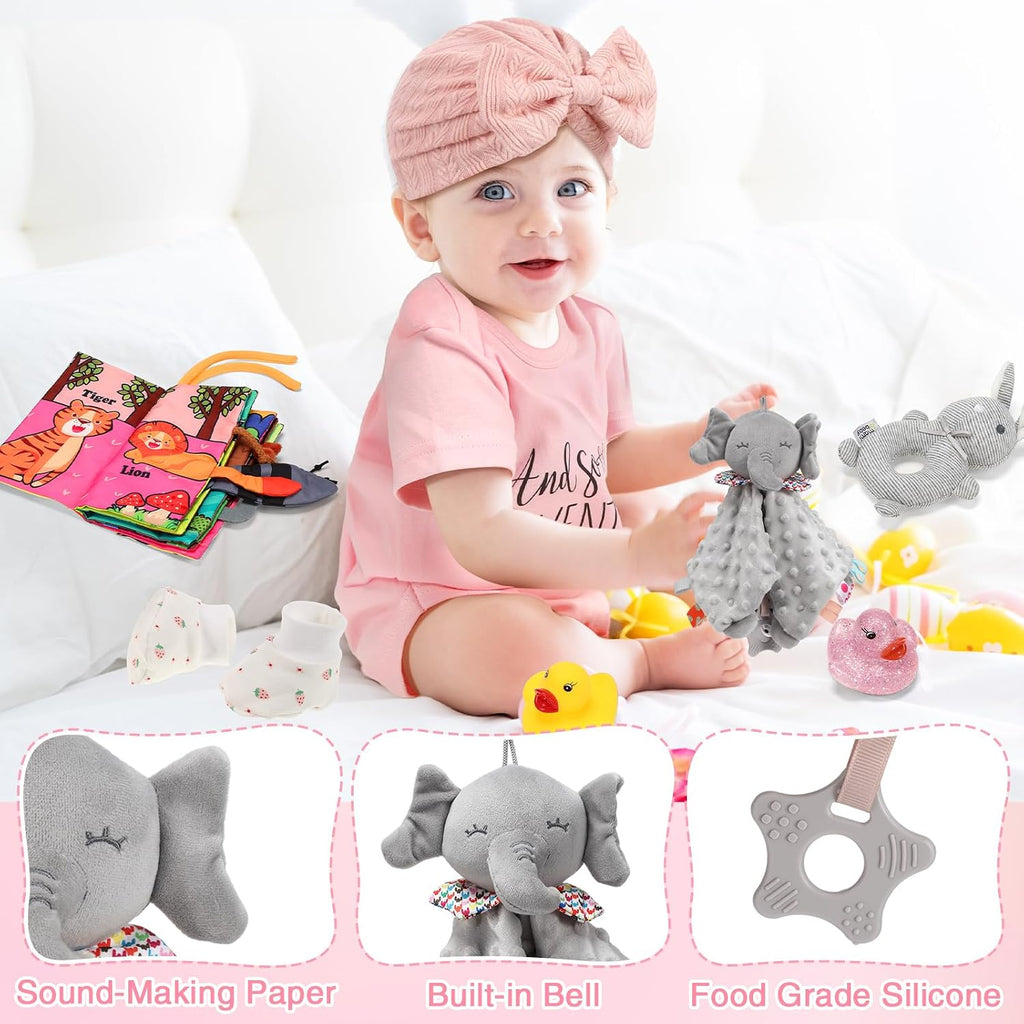 22 Pcs Baby Girl Gift Basket, Baby Shower Gifts Essentials Stuff