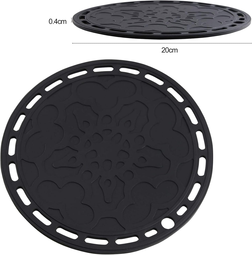 Silicone Trivet Mat Big Round Silicone Pot Holder Hot Pads and Trivets for Hot Dishes and Hot Pots, Hot Mats - Set of 3