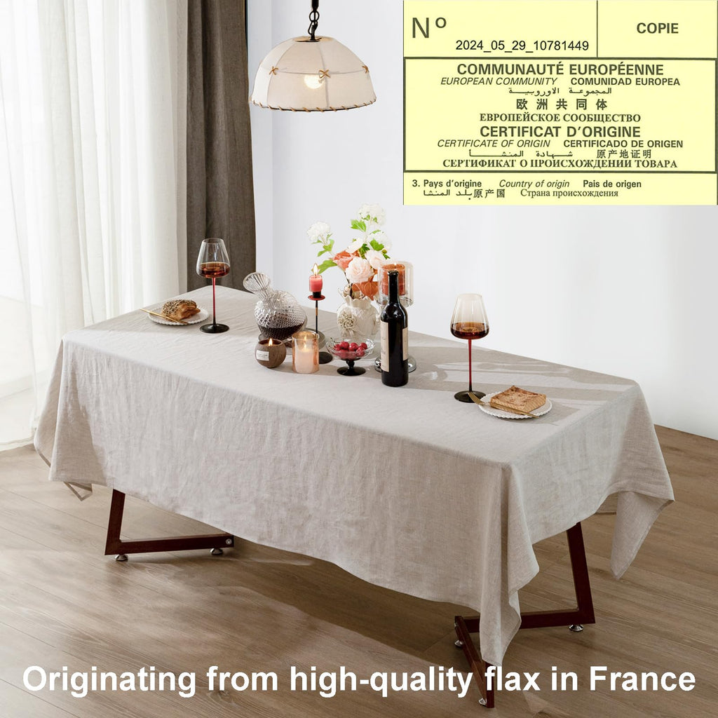100% Linen Tablecloth Rectangle 60x120 Stone Washed Dining Cover