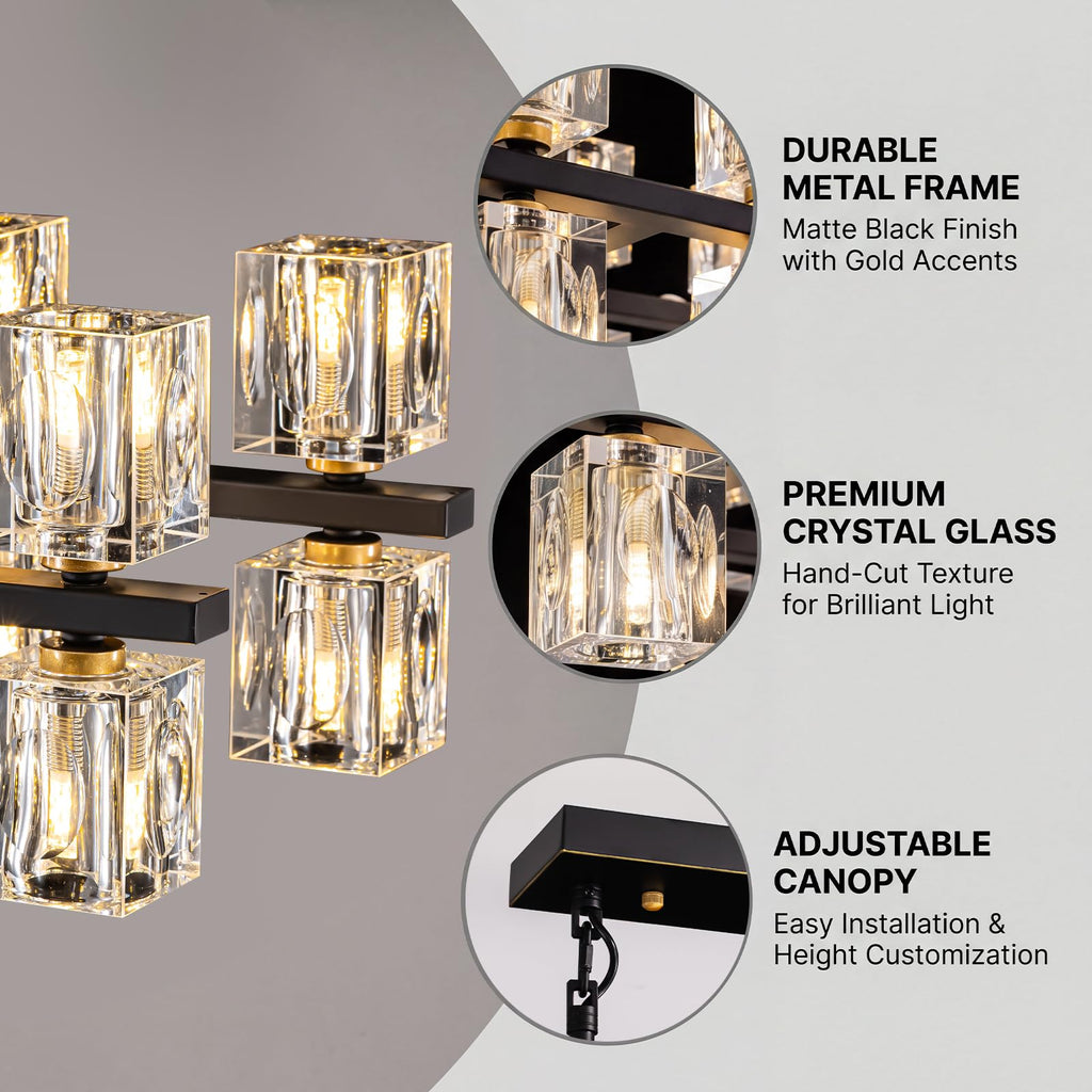 Linear Crystal Chandelier Kitchen Island 32inch
