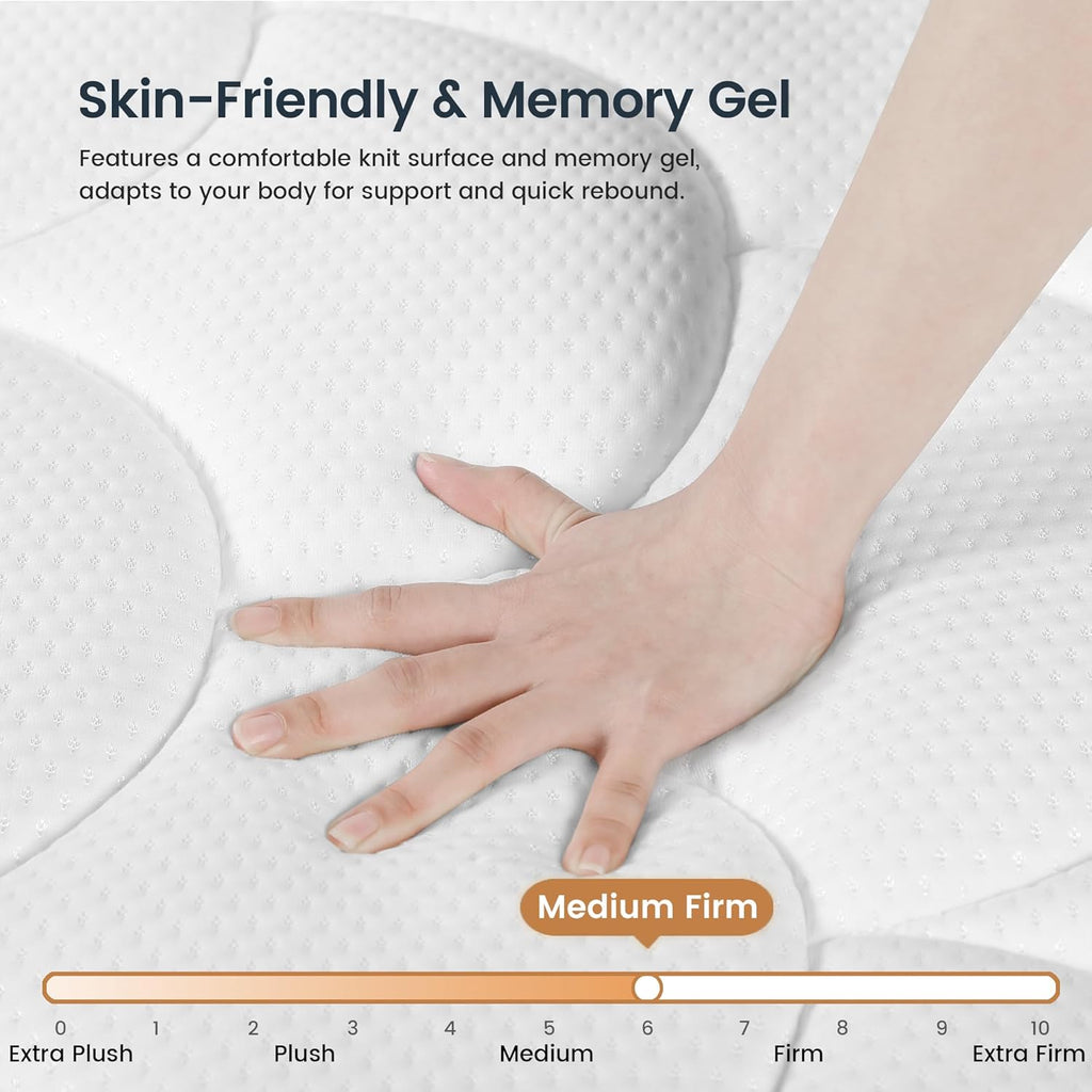 King Mattress 16 Inch, Hotel-Level Luxury Hybrid Mattress King Size Bed in a Box, Cooling Gel Memory Foam & 7-Zone