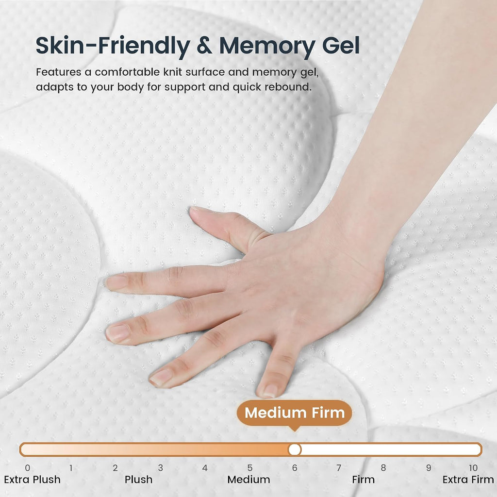 Luxury King Size Mattress 12 Inch, Hotel-Level Hybrid Mattress King Size Bed in a Box, Gel Memory Foam & 7-Zone
