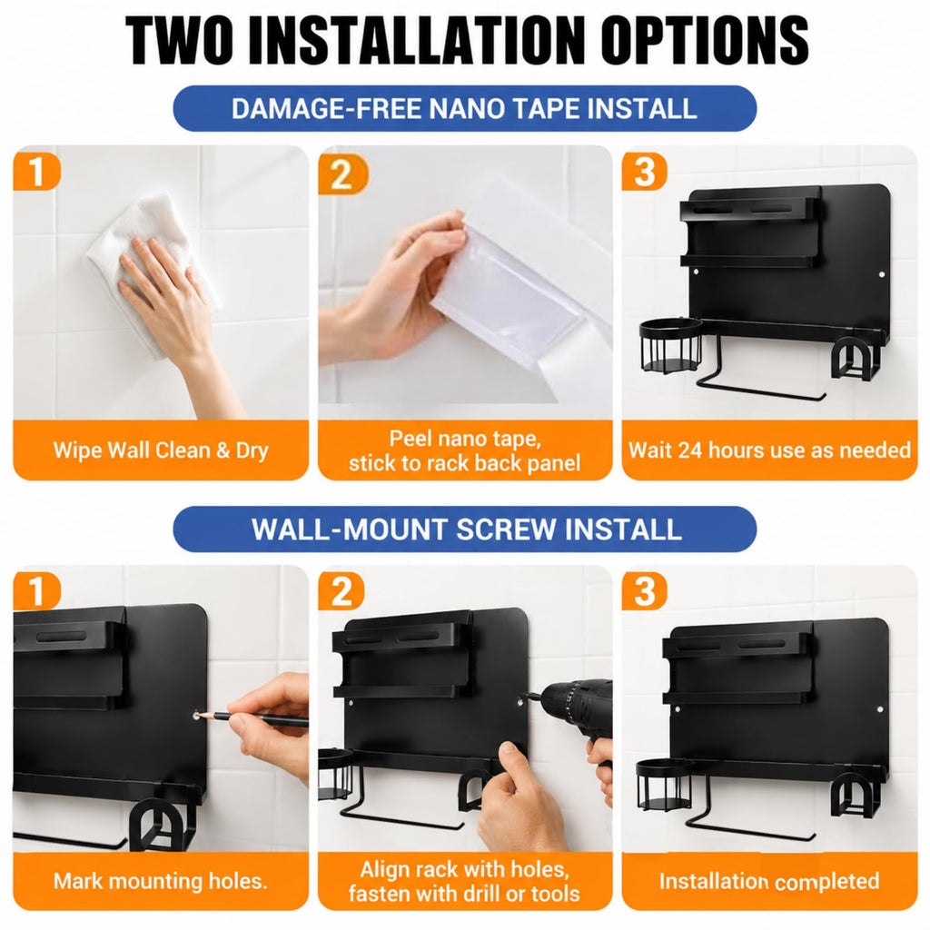 Floating Bedside Wall Shelf, Metal: Wall Organizer for College Dorm Decor