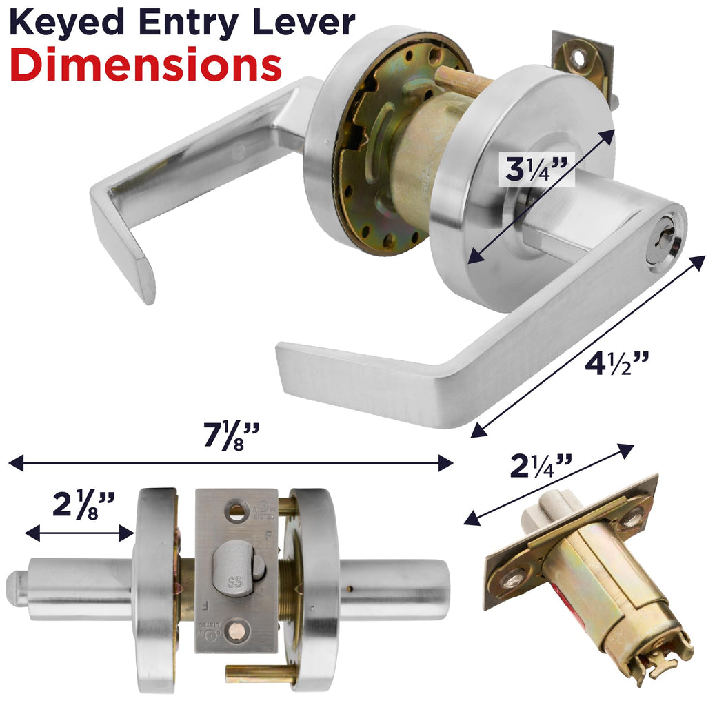 Commercial Entry Door Handle Locks | Heavy Duty Commercial Door Handle | Commercial Door Locks Knob Grade 2