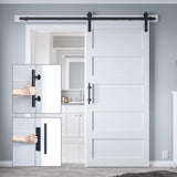 36in x 84in Sliding Barn Door with 6.6ft Barn Door Hardware Kit & Handle, Pre-Drilled Holes Easy Ass