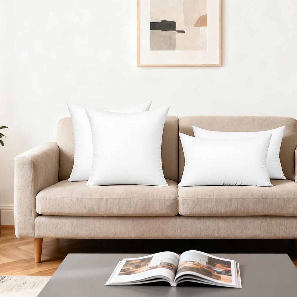 20x20 Throw Pillow Inserts 2-Pack for Sofa, Polyester Fill - Set of 2