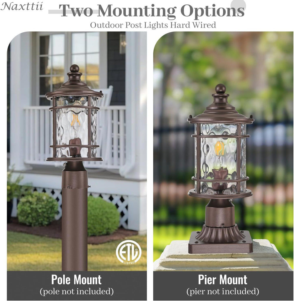Dusk to Dawn Outdoor Post Lights Waterproof Aluminum Lamp Posts Outdoor Lighting 15 Inch Height ORB Finish Pole