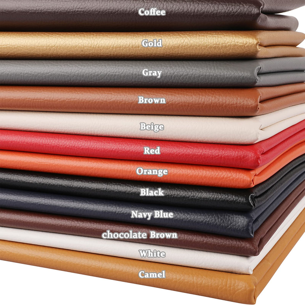 Upholstery Faux Leather Fabric, 2 Yards Brown