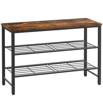 Shoe Rack for Closet, Shoe Storage, 29.5" Wide - 3 Tier, Brown