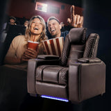 ANJ Power Home Theater Seating Recliner Chairs, PU Leather Recliner with Cup Holder