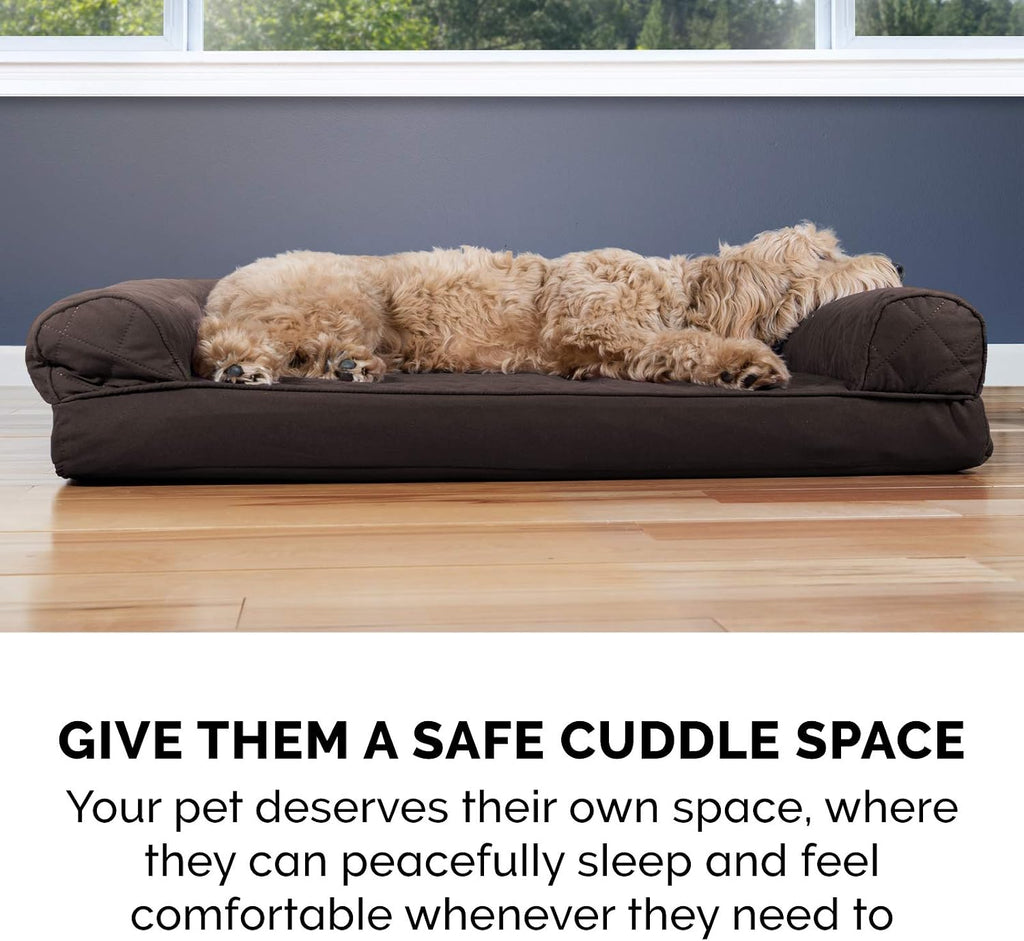 Cooling Gel Dog Bed for Dogs w/ Removable Bolsters & Washable Cover, For Dogs Up to 35 lbs - Quilted