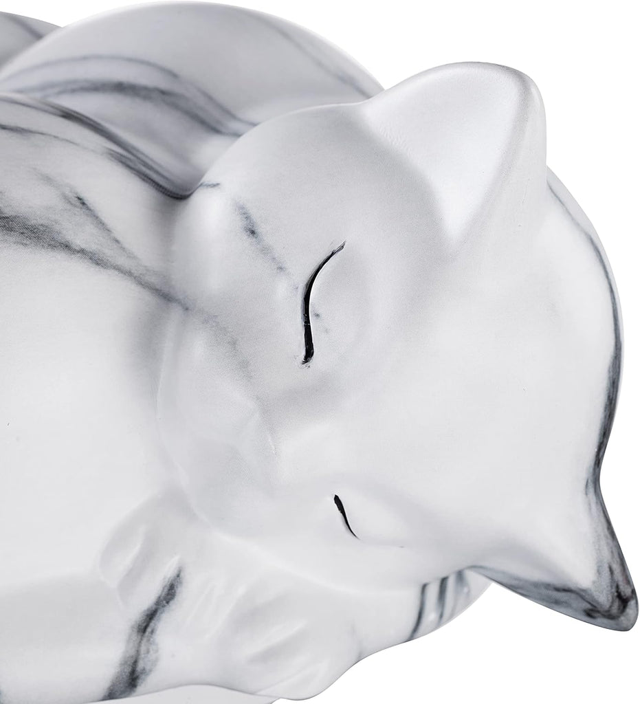 Pet Urns, Sleeping Resin Cremation Cat Urn, Cat Urns for Ashes, Small Animal Urn (White)...