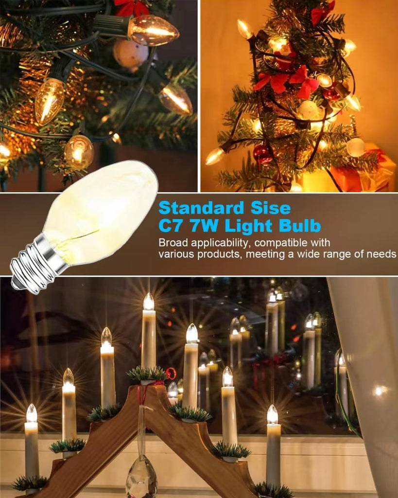 Night Light Bulb Warm White Replacement Bulbs - E12 Light Bulbs - 7Watt Incandescent Light Bulbs - 15 Packs Warm