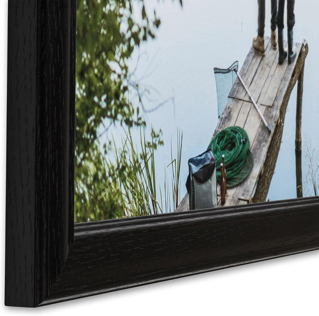 24x36 Inch Black Picture Frame, This 1.25 Inch Custom MDF Poster Frame is Galleria Noir - Comes with Foam Backing