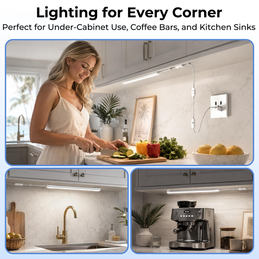 12in Plug in Under Cabinet Light Hand Wave Sensor Kitchen Light