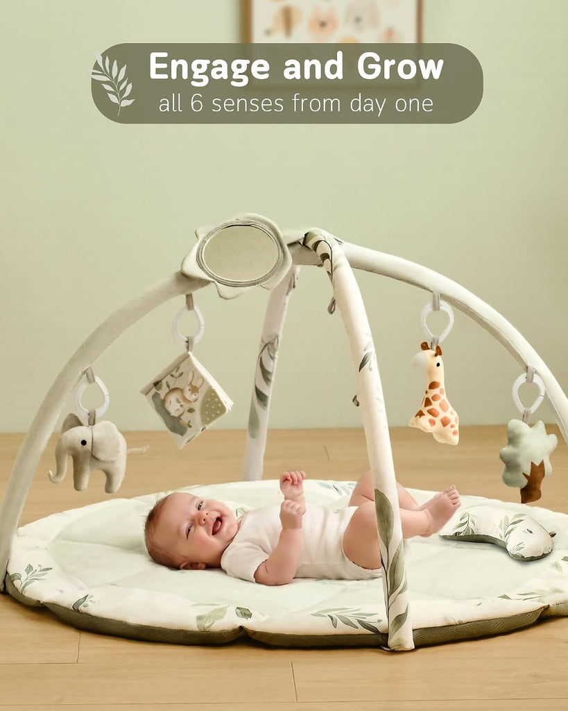 Baby Play Gym & Mat, Tummy Time Mat for Babies 0-12 Months, Green