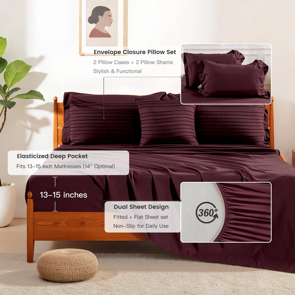 Tufted Boho Comforter Set Full, 8 Pieces Ultra Soft Brushed Microfiber All-in-One Bedding, Lightweight All Season