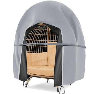 Egg Chair Cover Double Wicker Egg Chair Covers for Outdoor Furniture Egg Swing Loveseat Cover Waterproof 420D Patio