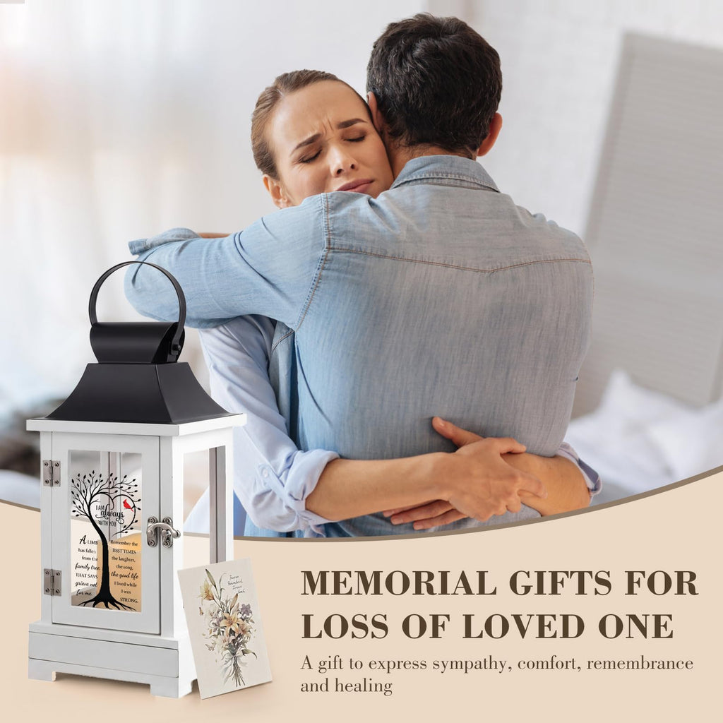 Memorial Lantern with Drawer for Keepsakes, Bereavement Sympathy Gifts for Loss of Loved One Mother Father, Sympathy