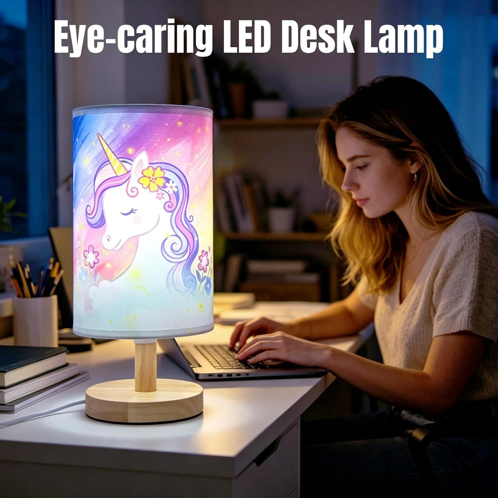 Unicorn Lamp,Cute Kids Table Lamp Girls Decorative Bedside Lamp
