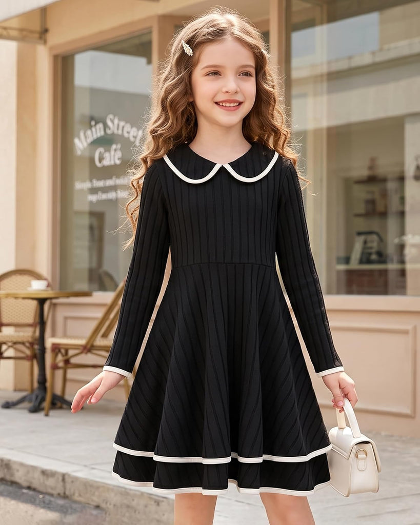 Girls Sweater Dress Fall Winter Long Sleeve Knit Dresses