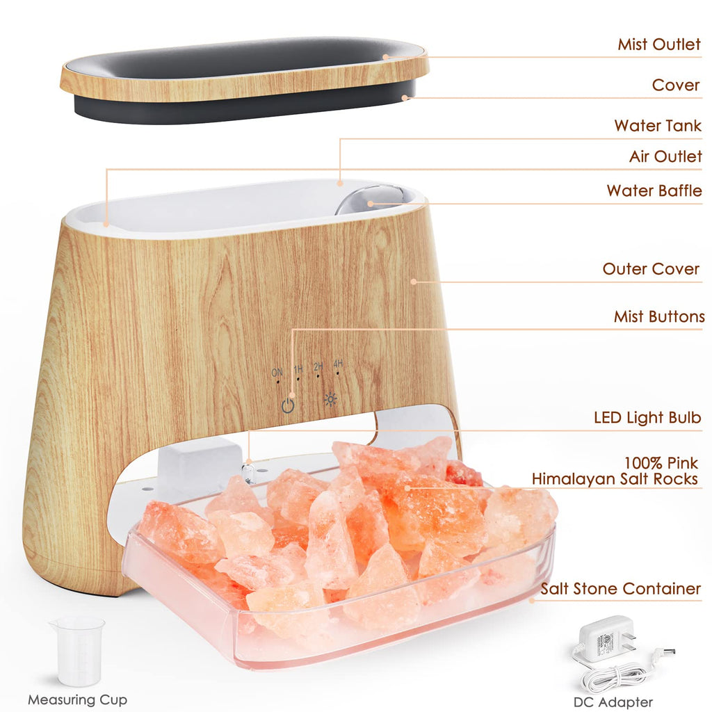 2-in-1 Essential Oil Diffuser & Himalayan Salt Lamp, 150ml